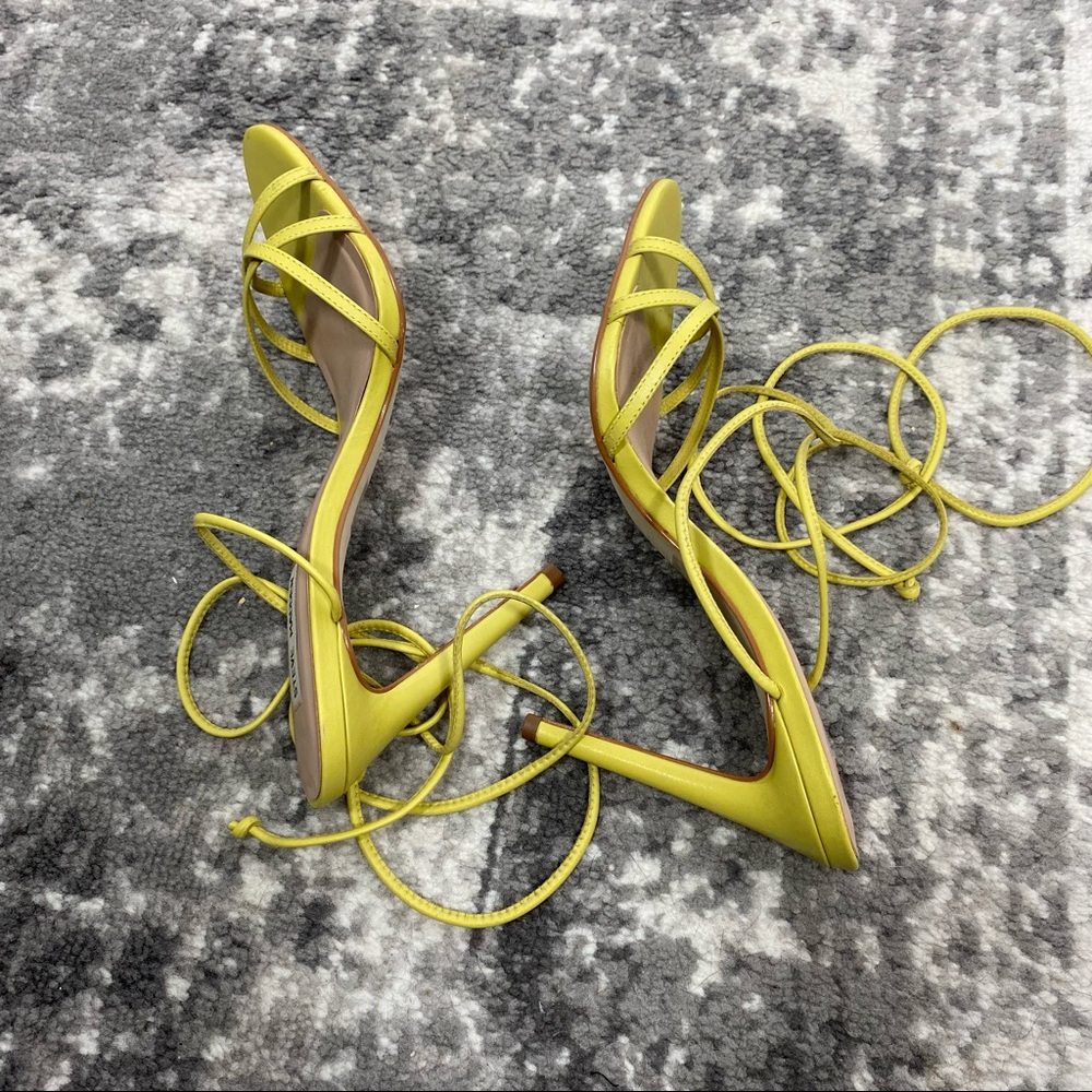 Steve Madden Yellow Lace Up Heels - Picture 4 of 7